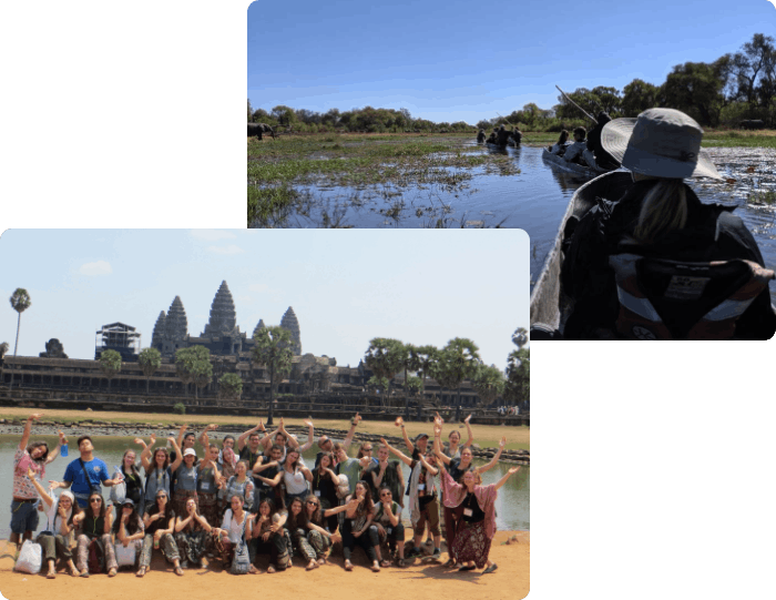 Nos groupes les plus aventureux vont de plus en plus loin pour découvrir le monde, en passant par le Japon, le Cambodge, le Vietnam jusqu'en plein coeur de l'Afrique en Tanzanie ou au Botswana.